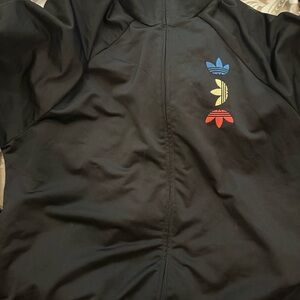 Adidas Black track jacket with Colorful Logo